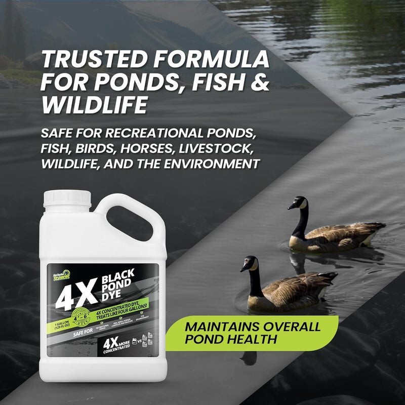 Not Rocket Sciences 1 Gallon Reflective Black Pond Dye, 4X Concentrate Pond Dye Black, Natural Looking and Long Lasting Liquid Lake Colorant, Protects Against Sunlight - Ideal for Fish, Birds, and Wildlife - Image 3